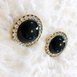 Vintage Black and Gold Earrings